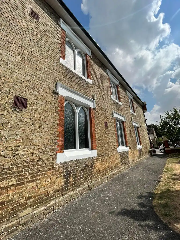Restored windows at Warboys Baptist Church